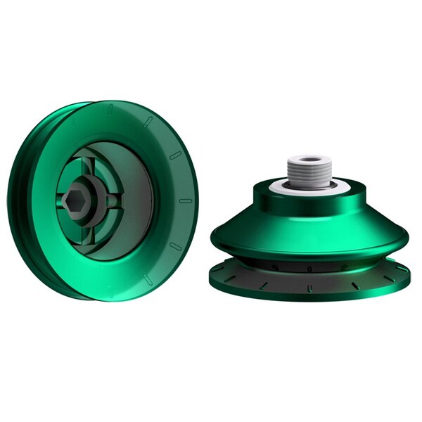 Fipa Bellows vacuum cup diam. 75 mm, Monoflex green 50 Degrees, fitting G3/8-male 22.075.262.22 - main